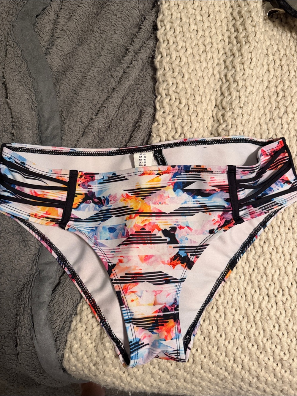 Multi color bikini swim bottoms